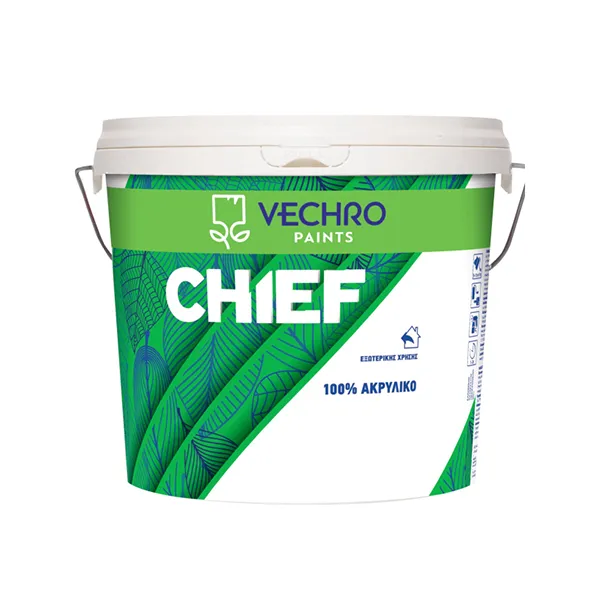 Μπογιά Εξωτερικού Vechro Chief Acrylic Άσπρο (Επιλέξτε Μέγεθος)
